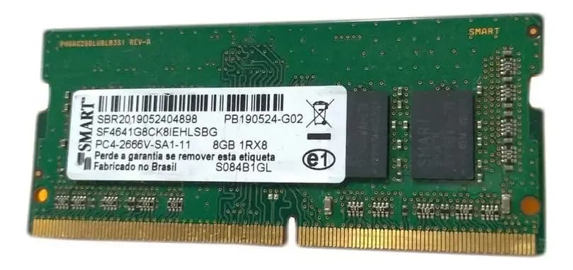 Memória Smart 8GB DDR4 2666MHz Para Notebook CL19 SF4641G8CK8IEHLSBG